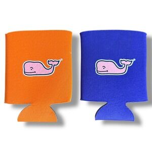Vineyard Vines Can Cooler Drink Koozie Martha's Vineyard Orange Purple‎ Whale